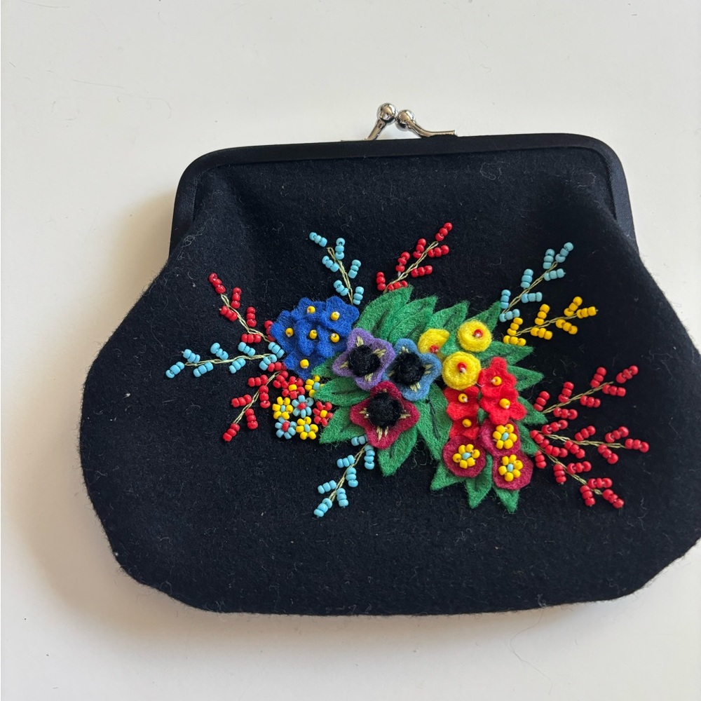 Lulu Guinness embroidered mini clutch